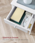 VASAGLE Noptiera cu sertar pentru dormitor, design scandinav, 35x35x70cm, alb
