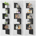 VASAGLE Raft de colt plutitor pe 5 niveluri, din lemn, 20x20x128cm, negru