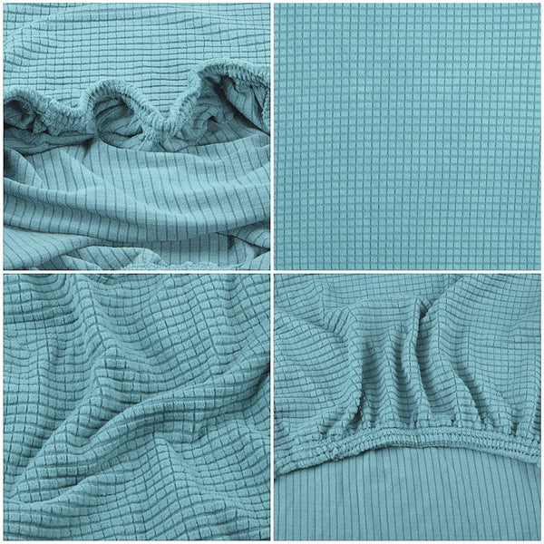 Husa universala pentru scaun, marime universala, poliester si spandex, 45 cm x 60 cm, albastru deschis
