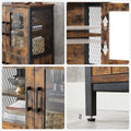 VASAGLE Dulap multifunctional pentru baie, stil industrial, 60x30x108cm, maro rustic si negru