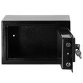 Seif electronic standard cu cifru si cheie, 200x310x200 mm, Otel, Negru