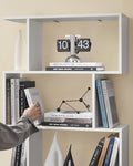 VASAGLE Biblioteca, raft cu 6 unitati de depozitare, pentru living, din lemn, 24x190x70cm, alb