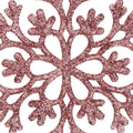 Decoratiune brad fulg de zapada, set 12 bucati, 10cm, roz