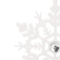 Decoratiune brad fulg de zapada cu cristal, set 2 bucati, 12cm, alb