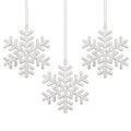 Decoratiune brad fulg de zapada, set 3 bucati, 8cm, alb