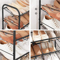 SONGMICS Pantofar cu 4 rafturi de depozitare, din metal, polite cu unghi reglabil, 28x69x65cm, negru
