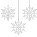 Decoratiune brad fulg de zapada, set 3 bucati, 12cm, alb