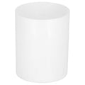 Perie WC cu rezervor detasabil si capac, din metal si bambus, 40 cm, alb