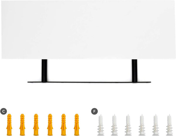VASAGLE Raft de perete suspendat plutitor, MDF, sistem montare inclus, 60x20x4cm, alb