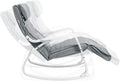 SONGMICS Scaun balansoar din lemn, suport picioare reglabil, maxim 150kg, 67x122x84cm, gri deschis