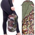 Sac de dormit tip mumie, cu geanta de transport, 210x73cm, 8-20grade, culoare camuflaj