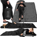 Sac de dormit tip mumie, cu geanta de transport, 210x73cm, 8-20grade, culoare negru