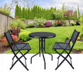 Set mobilier gradina Sersimo Oneiro, 2 scaune pliabile, 1 masa, negru