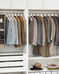 SONGMICS Set de 20 umerase din lemn, cu bara anti-alunecare pentru pantaloni, carlig pivotant la 360°, 45cm, alb