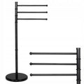Suport cuier pentru prosoape cu 3 brate egale 32 cm, inaltime 86 cm, negru