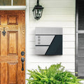 SONGMICS Cutie postala de exterior, pentru gard sau perete, din otel si inox, 37x11x37cm, argintiu inox si gri inchis