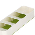 Organizator tacamuri sertar, 5 compartimente, 40x11x5,5cm, alb