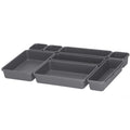 Organizator sertar bucatarie, 8 piese, gri