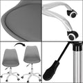 Scaun de birou ergonomic, piele ecologica, 150kg, baza otel, gri