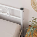 VASAGLE Cadru de pat metalic, pliabil rapid, pentru saltea 90x190 cm, stil industrial loft, 198x92x86 cm, alb