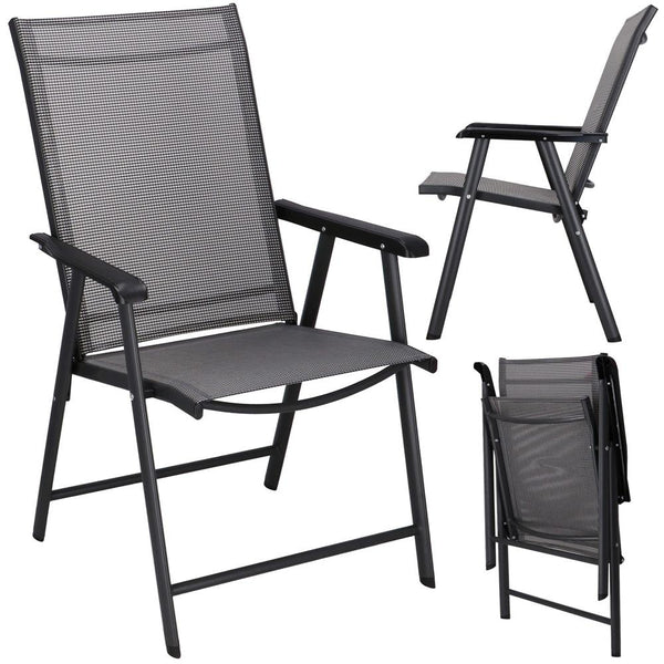 Scaun de gradina metalic, pliabil, 95x57x66cm, maxim 150kg, gri