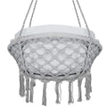 Scaun rotund Sersimo tip leagan suspendat cu perna Confort Plus casa sau gradina, gri