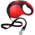 Lesa automata retractabila, pentru rase mari pana la 50kg, 500 cm, suport saci, negru rosu