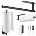 Suport hartie igienica din otel, prindere fara gaurire, 33.5cm, negru