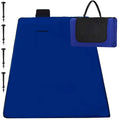 Patura pentru picnic sau plaja, cu folie izolatoare si maner, 135x150cm, albastru
