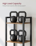 VASAGLE Raft cu 6 etaje, tip biblioteca, cadru metal si polite lemn, 30x40x187cm, industrial, maro rustic si negru