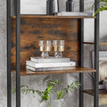 VASAGLE Biblioteca cu 14 rafturi din lemn, cadru metalic, 24x158x166cm, stil industrial, maro rustic si negru