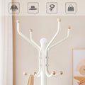 SONGMICS Cuier pentru haine cu 12 carlige pe 3 nivele, metalic, inaltime 182 cm, alb crem