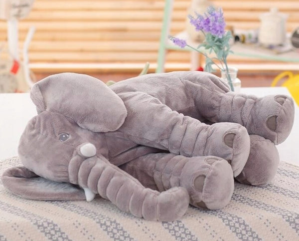 Jucarie plus elefant, tip perna, lavabila, umplutura hipoalergenica, pentru copii si adulti, 60 cm, gri
