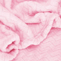 Patura pufoasa pentru 2 persoane, 2 fete, model in relief, 200x220cm, roz