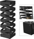 SONGMICS Suport metalic pentru umbrele, cu carlige si tava de picurare, 15x15x49cm, negru