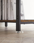 VASAGLE Birou cu 2 rafturi pe stanga sau dreapta, cadru din otel, 60x120x75cm, industrial, maro rustic si negru