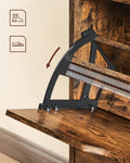 VASAGLE Dulap pantofi cu 2 usi flip, separator reglabil si detasabil, pentru 8-12 perechi, 24x60x102cm, maro rustic