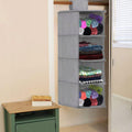 Organizator dulap Sersimo, 4 compartimente, textil, 80cm, gri