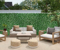 Panou paravan cu frunze artificiale pentru gard sau balcon, 100x300cm, verde