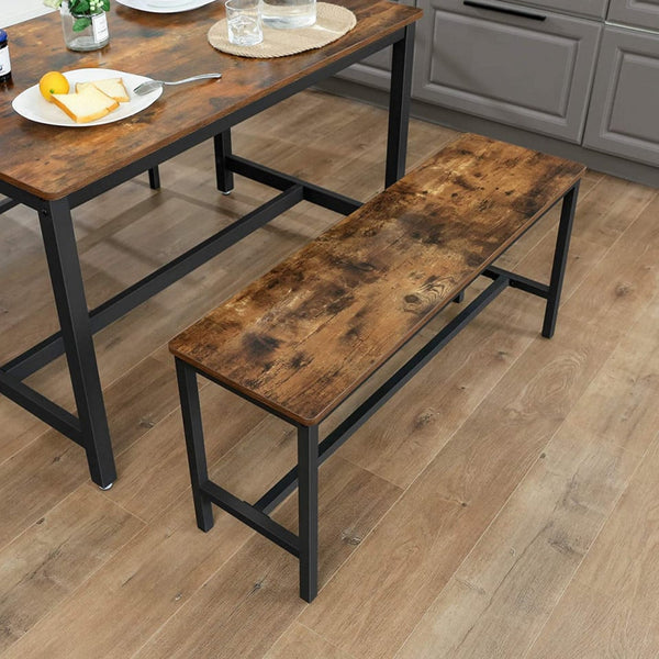VASAGLE Set 2 banci de interior, pentru masa bucatarie, stil industrial, 108x33x50cm, maro rustic