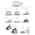Cort plaja si picnic semi-deschis Sersimo, protectie UV, 150x90x90cm, albastru negru