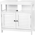 VASAGLE Dulap baie baza lavoar, cu 2 usi, 2 compartimente, alb 60x60x30 cm, alb