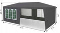 Cort de gradina 300x600 cm, 6 pereti detasabili cu ferestre si usa, structura metalica, PE impermeabil, gri