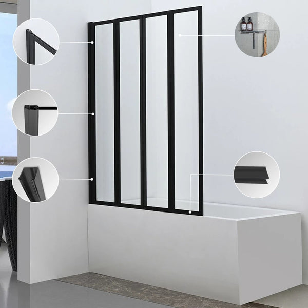 Leziter Paravan de baie Tribeca 110x140 cm negru