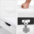 VASAGLE Pantofar cu banca, capitonata, 3 compartimente, sarcina 150 kg, 30x80x44cm, modern, alb