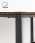 VASAGLE Birou cu 2 rafturi stanga sau dreapta, stil industrial, 60x140x76 cm, maro rustic