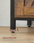 VASAGLE Comoda pentru living sau bucatarie, cu 2 usi glisante, rafturi reglabile, stil rustic, 33x100x80cm, maro si negru