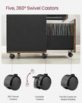 VASAGLE Dulap mobil tip rollbox pentru birouri, sertar cu sina suport dosare, stil industrial, 40x80x66 cm, maro rustic