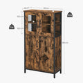 VASAGLE Dulap multifunctional pentru baie, stil industrial, 60x30x108cm, maro rustic si negru