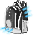 Rucsac transport animale talie mica-medie, maxim 12 kg, hublou panoramic transparent, buzunare laterale, gri